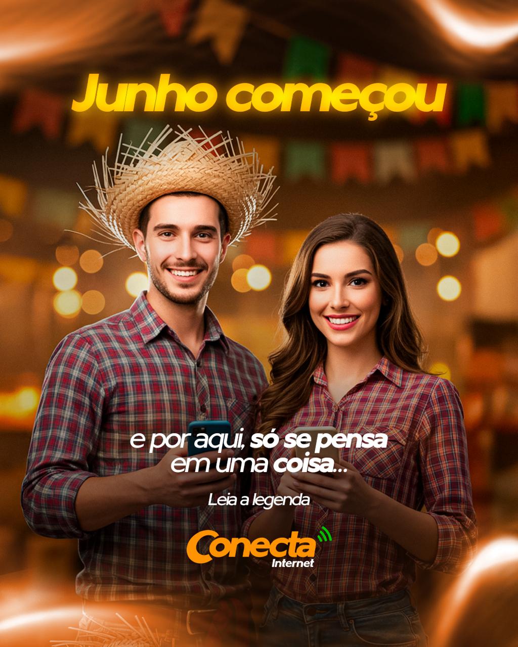 A época mais feliz do ano chegou, sô! 
Quem aí também ama uma boa Festa Junina?
E pra aproveitar a data com uma playlist daquelas, bem típica e que não trava, você já sabe: é com a internet da Conecta!
Agora conta pra gente aqui nos comentários: cê também tá contando os dias pra essa festança? 
#conectainternet #internet #conexao #festajunina #saojoao